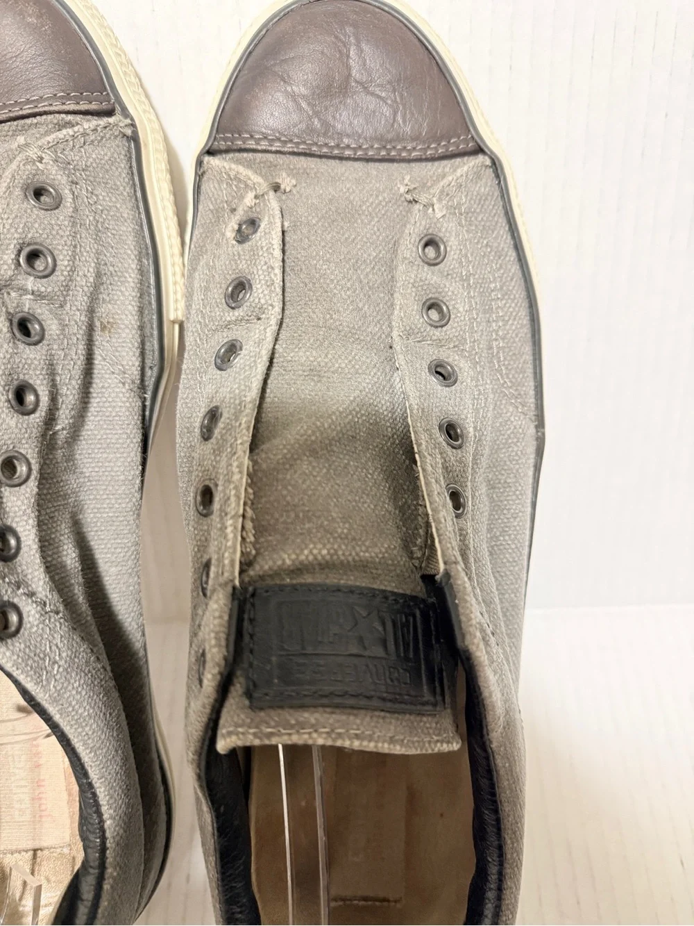 Converse John Varvatos Chuck Taylor Slip On Laceless Gray Vintage Men's Sz 10.5
